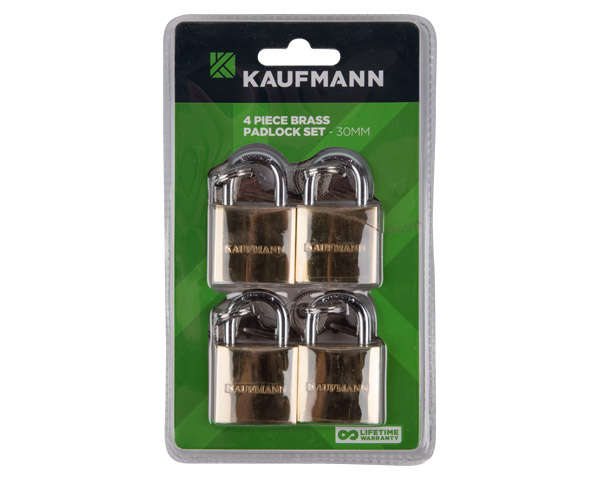 Kaufmann - 4 Piece 30mm Brass Lock Set