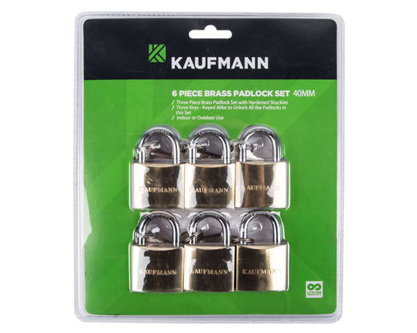 Kaufmann - 6 Piece 50mm Brass Lock Set