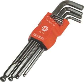 Allenkey Fuhr.set 1.5-10mm Ball Clip 9pc