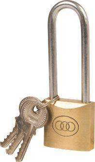 Padlock Tri Brass - 38mm (Long Shackle)