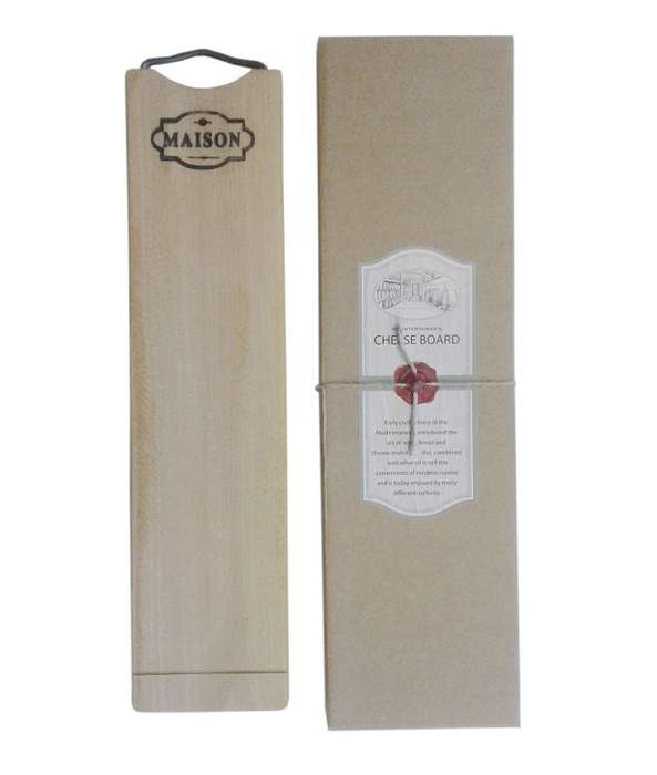 Maison Small Baguette Handle Serving Board &amp; Wine Staves Gift Set - Light