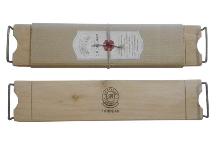 Trudeau Baguette Serving Board Tray with Iron Handles