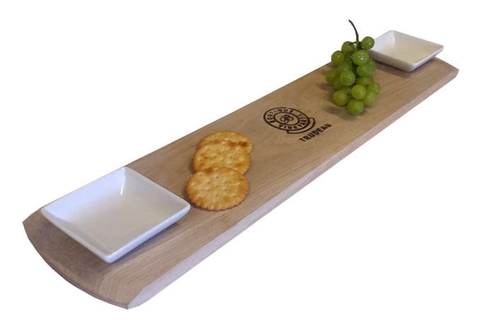 Trudeau Tapas Baguette Serving Board with 2 Dishes