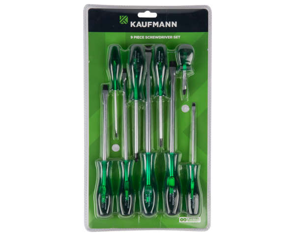 Kaufmann Screwdriver Set - Black Point - 9 Piece