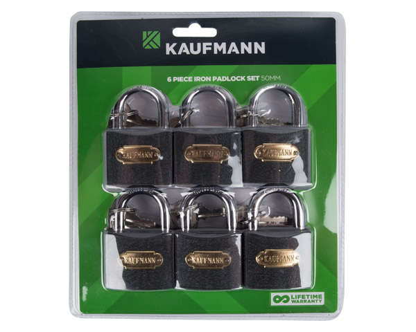 Kaufmann Lock Set - Steel - 40mm 6 Piece