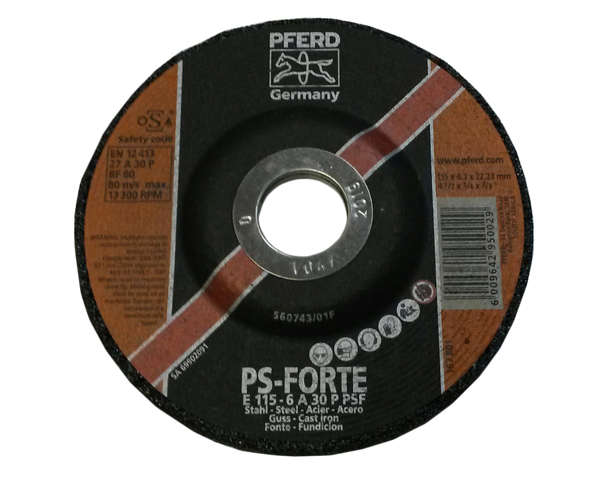 Pferd Dome Steel Grinding Wheel - 115 x 6 SG