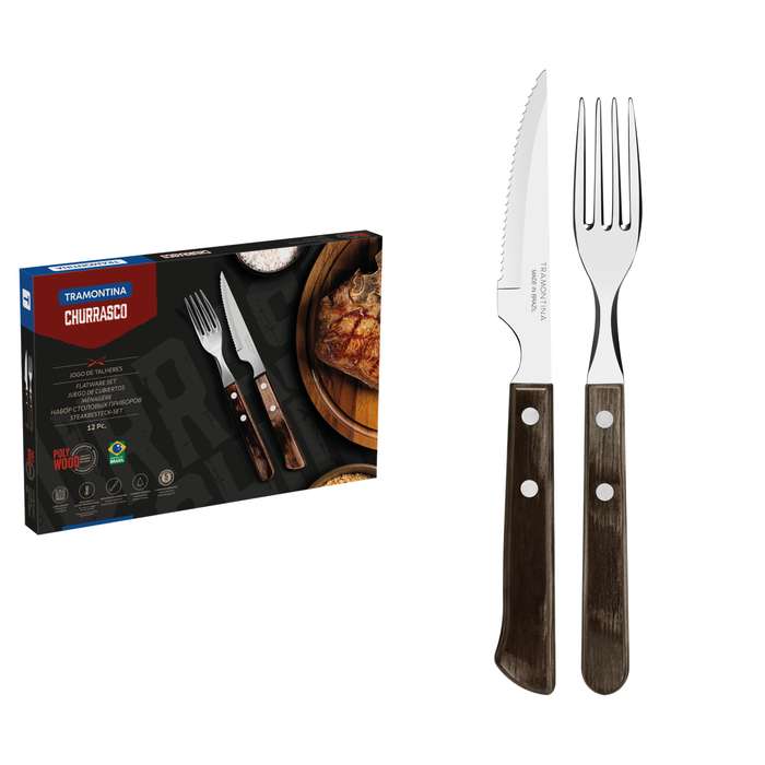 Tramontina 12 Piece Fork &amp; Knife Barbecue/Braai Set