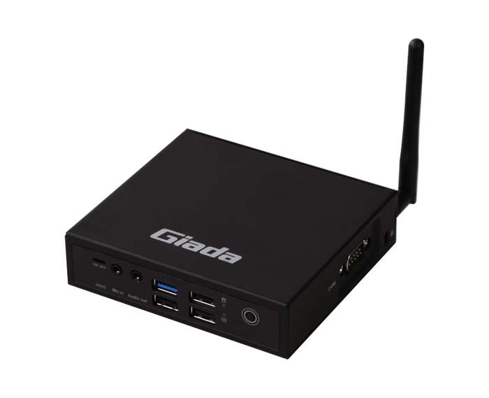 Giada F210U Fanless Atom Z8350 Mini PC 2GB RAM 32GB Storage  Black