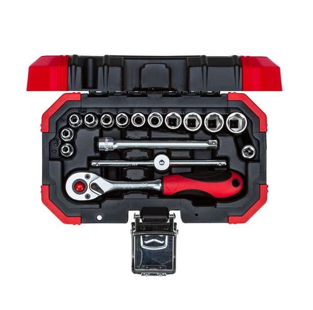 Gedore Red 1/4 Inch Socket Set - 16 Piece