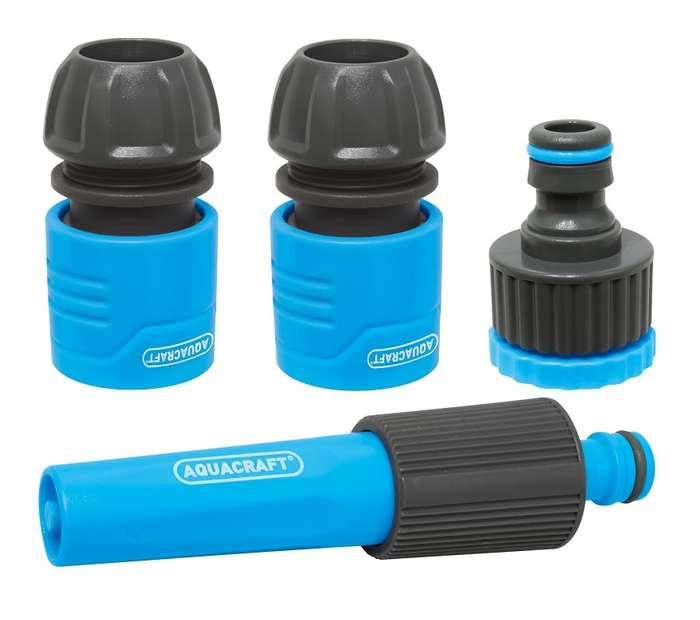 Aquacraft Hose Pipe Fittings and Nozzle Set 4PC (12mm 1/2")