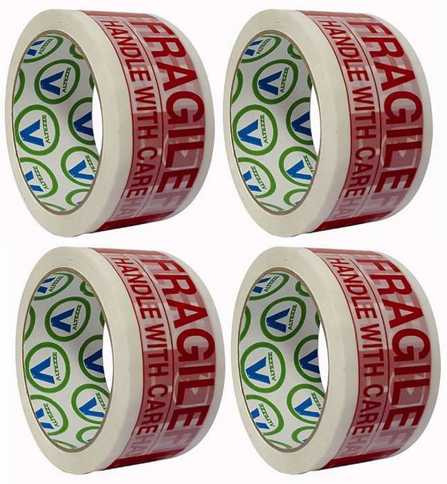 Fragile Tape - 48mm x 50m (4 Pack)