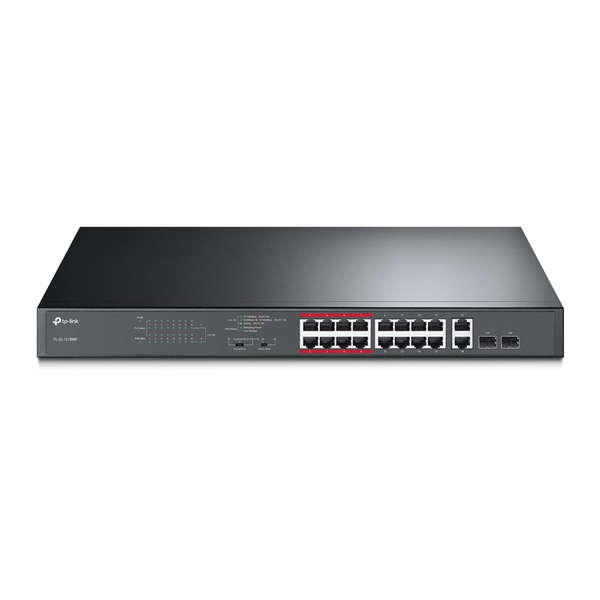TP-Link 10/100 Mbps + 2-Port Gigabit Rackmount Switch with 16-Port PoE+