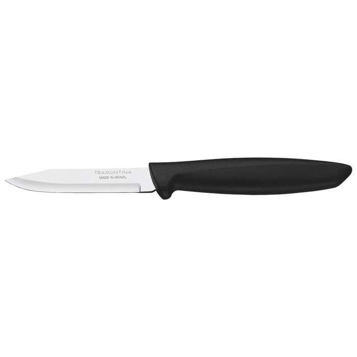 Tramontina 3 (8cm)" Paring Knife, Plenus Range, Dishwasher Safe - Black, Silver