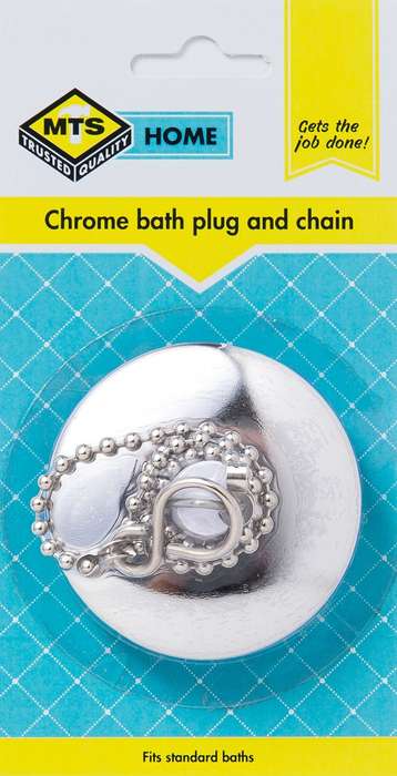 MTS Home Bath Plug Chrome &amp; Chain