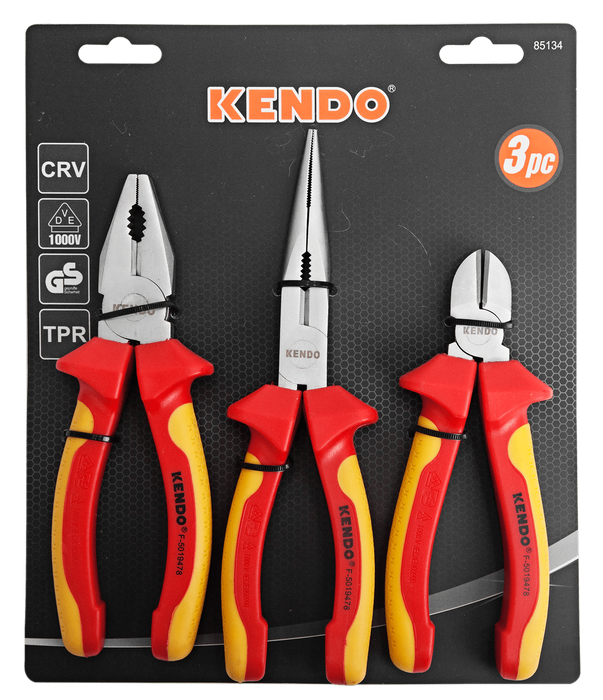 Kendo 3 Piece VDE Plier Set