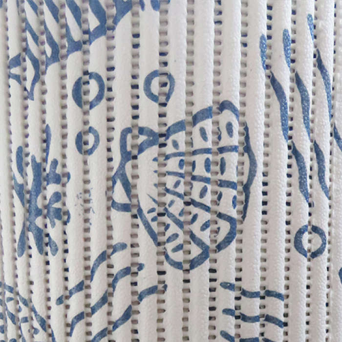 Seagull PVC Foam Floor Covering - White with Blue Print - 65cmx15m