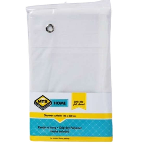 MTS - Home PVC Shower Curtain - Light Blue (145cm x 200cm)
