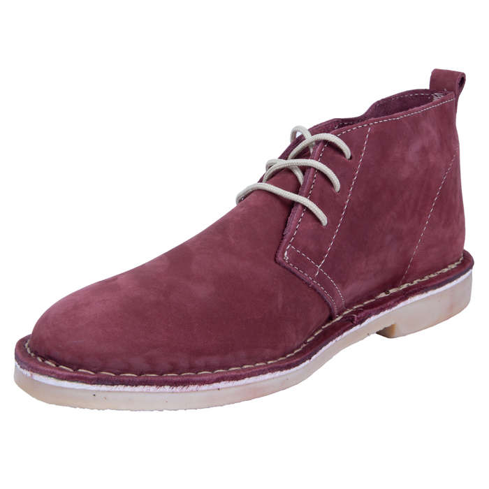 Bata Mens Safari Boot Nubuck Burgundy - UK 7
