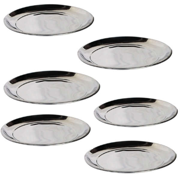 LK's - Pack Of 6 Dinner Plate - Stainless Steel - 250mm