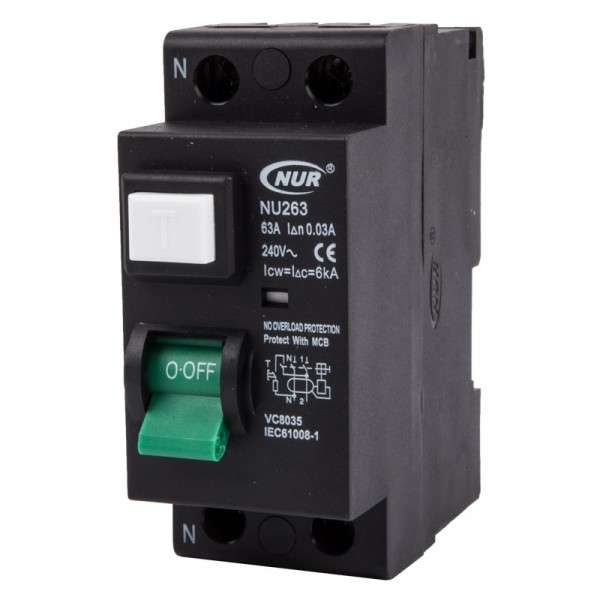 Mini Rail DP Earth Leakage - 63 Amp x 6 ka