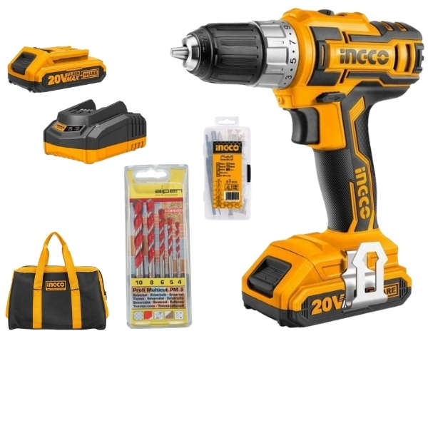 Ingco - Cordless Drill Combo &amp; Alpen Multicut Drill Bits (5 Piece)