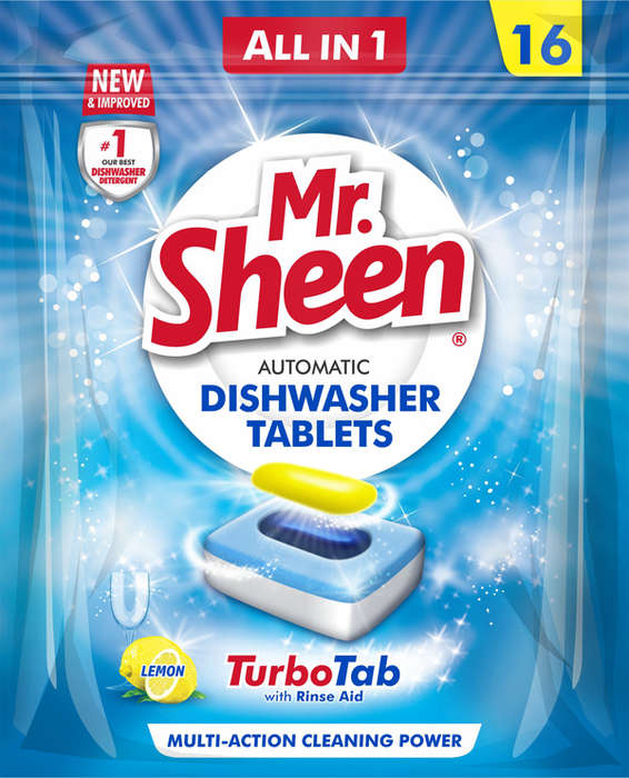 Shield Mr Sheen Automatic Dishwasher Tablets - 16 Tablets Lemon