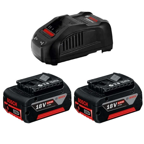Bosch - Charger (GAL 1880 CV) with 2 x Batteries GBA 18V 4.0Ah