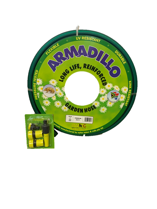 Armadillo 30m x 20mm Premium Garden Hose with Fittings