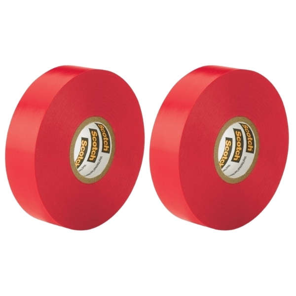 Scotch - Vinyl Electrical Tape 3m Red - Pack of 2
