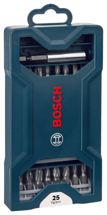 Bosch - 25-Piece Mini-X-Blue Line Screwdriver Bit Set (PH/PZ/S/HEX/T)