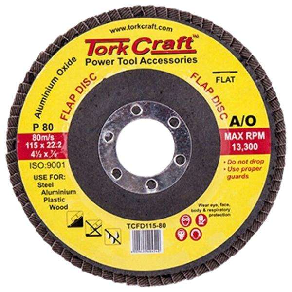 Tork Craft - Flap Sanding Disc 115mm 80 Grit - Pack of 10