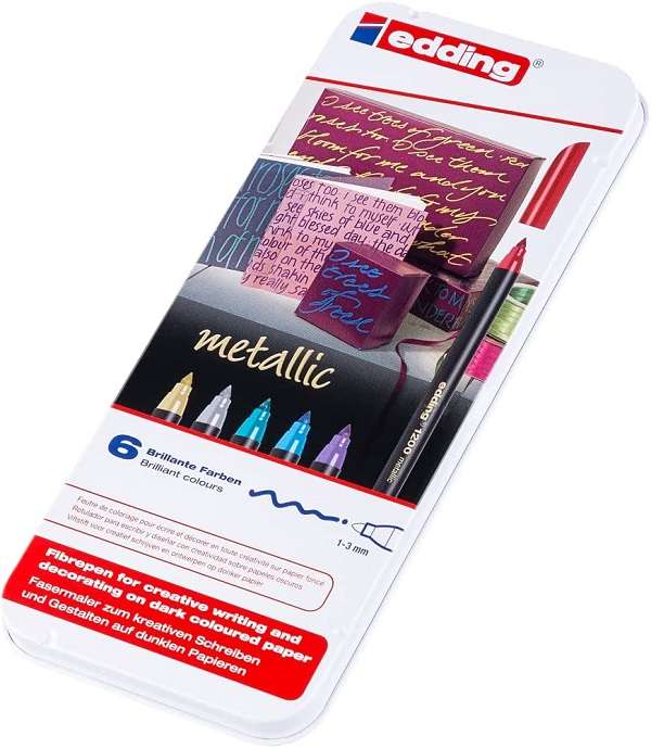 Edding - 1200 Metallic Coloour Pen Set 6's
