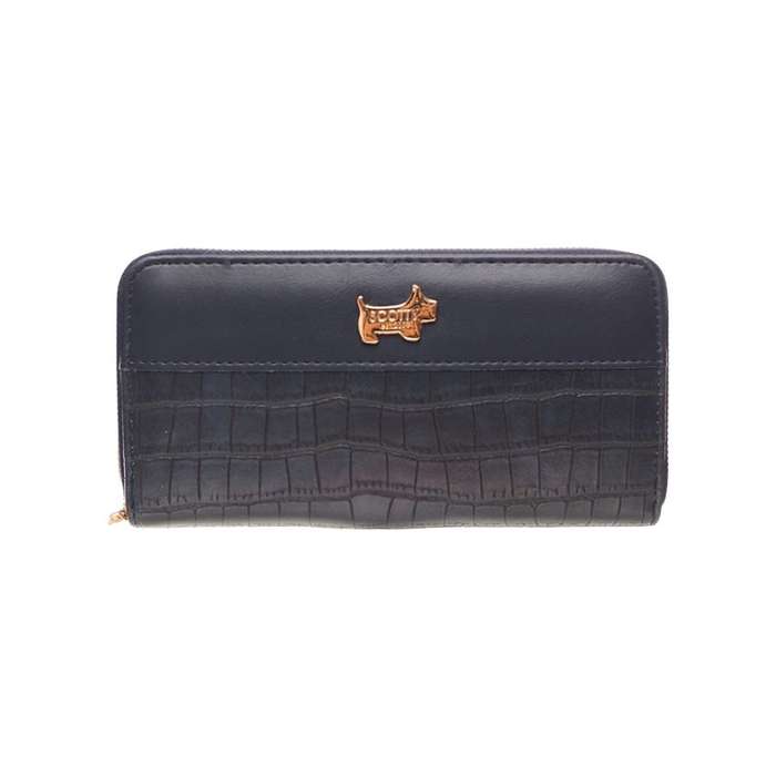 The Santorini - Crocodile Double Zipper Mobile Phone Purse (Navy)