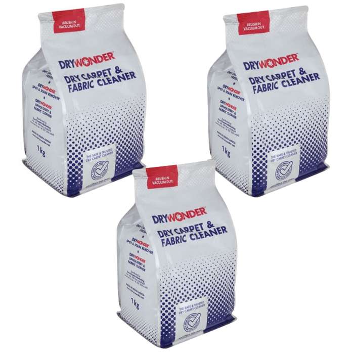 Dry Wonder - Dry Carpet and Fabric Cleaner - 1kg - Pack of 3