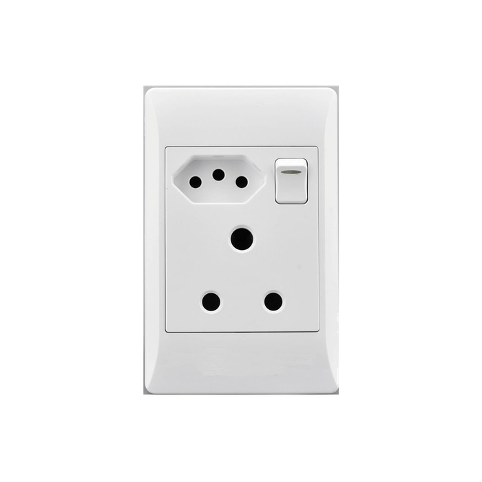 Socket 2X4 16A+Euro White E/Mate