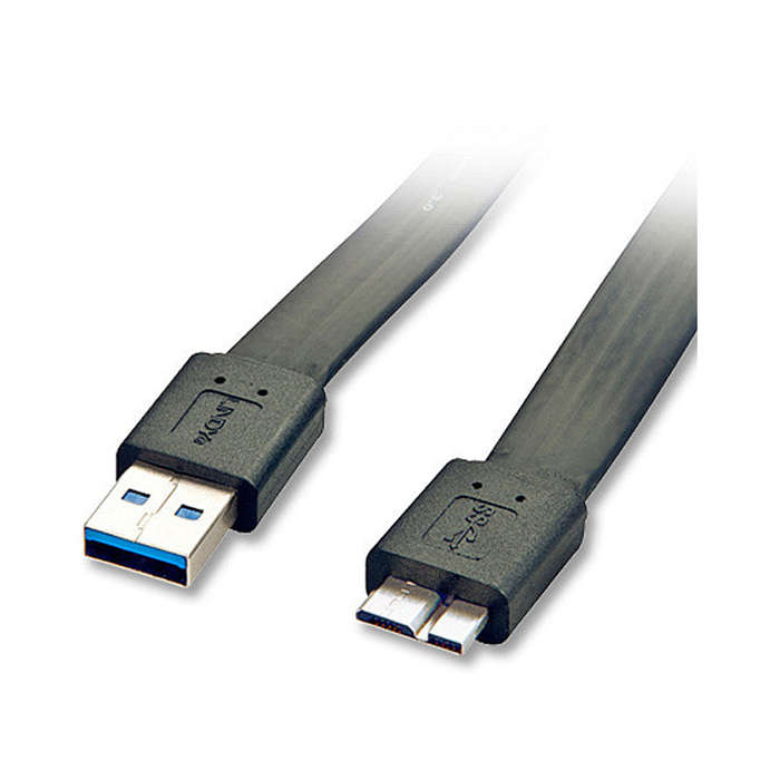 Lindy 2m USB3.0 Flat A-Male to Micro-B Cable (31471)
