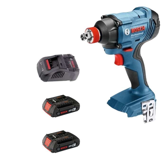 Bosch - Cordless Wrench (GDX 180-LI) Including 2x Batteries and 1x Charger