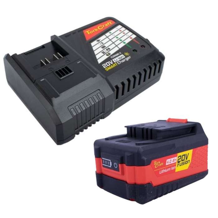 Tork Craft - Li-ion Industrial Battery Charger 20V with 4.0Ah Battery Pack