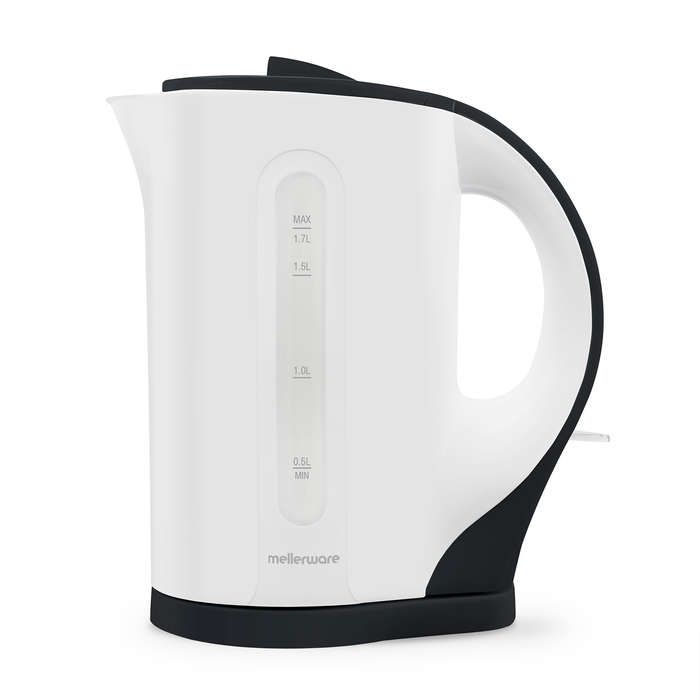 Mellerware Kettle Cordless Plastic White &amp; Black 1.7L 2200W "Tugela