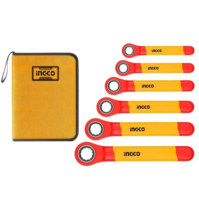 Ingco - Insulated Ratchet Wrench Set - 6 Piece