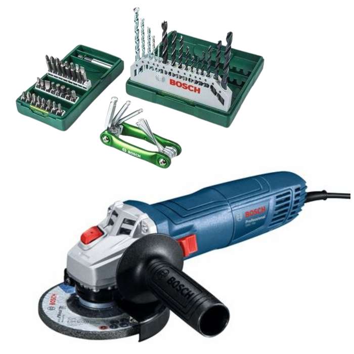 Bosch - Angle Grinder (GWS 700) With 41-Piece Drill-Driver Set &amp; Hex-Tool
