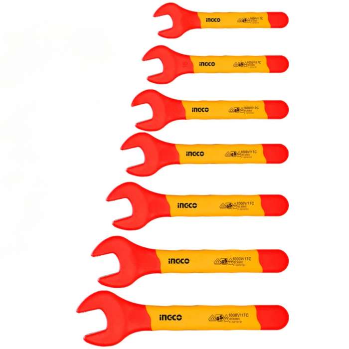 Ingco - Insulated Open End Spanners Set - 7 Piece