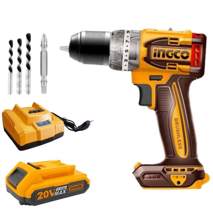 Ingco - Cordless Impact Drill - Compact - 60NM with 2.0Ah Battery &amp; Charger