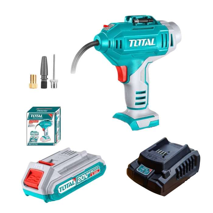 Total Tools - Lithium - Ion Auto Air Compressor with Battery + Charger