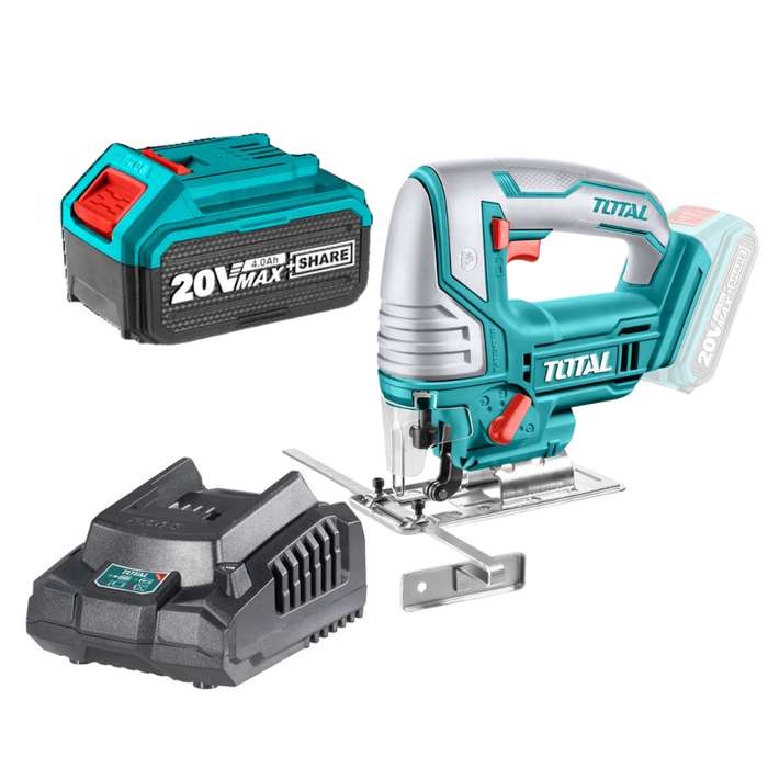 Total Tools - Lithium - Ion Jig Saw with Battery and Charger - Combo 2.0