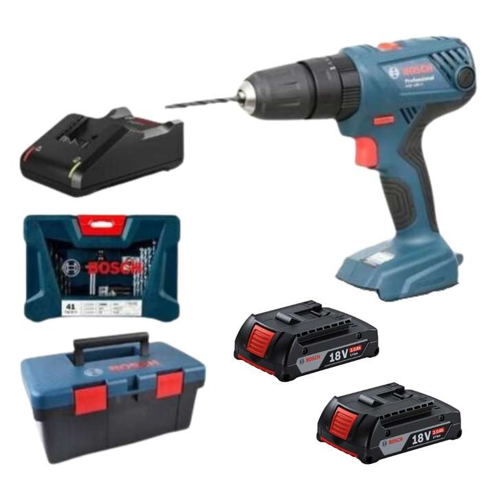 Bosch - Cordless Impact Drill Kit GSB 180-LI With 41 Piece &amp; Case - 2Ah Battery