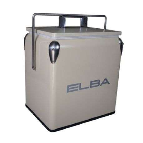 Elba Metal Cooler Box With Handle &amp; Lid - 13l -Pink Red - Cream - Turquoise - Turquoise