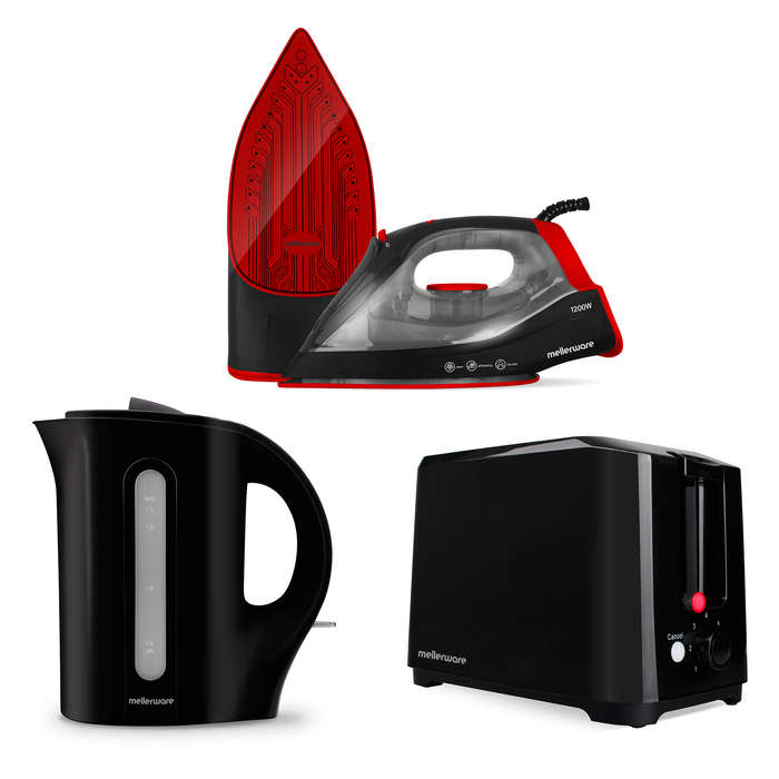 Mellerware Pack 3 Piece Kettle+Toaster+Steam Iron