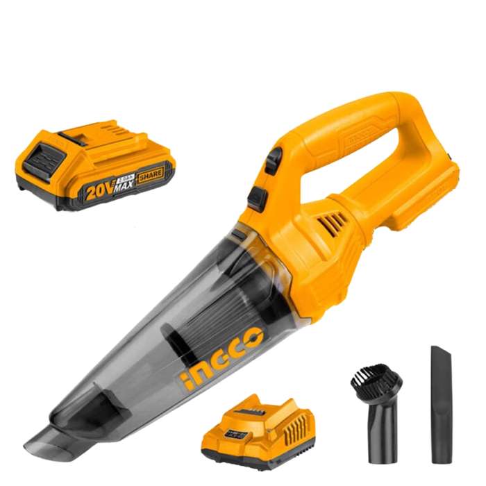 Ingco - Lithium -Ion Vacuum Cleaner (20V) with 2.0Ah Battery and Charger