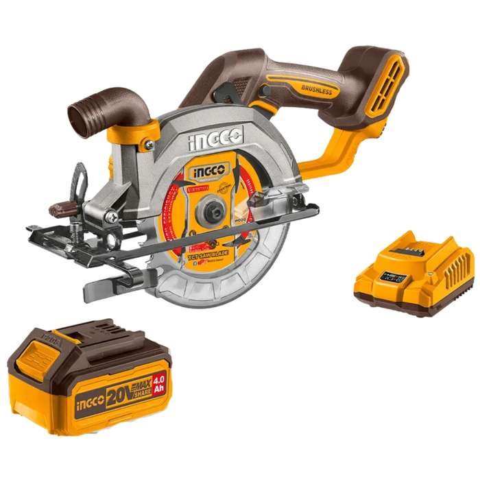 Ingco - Lithium-Ion Circular Saw (20V) with 4.0Ah Battery and Charger
